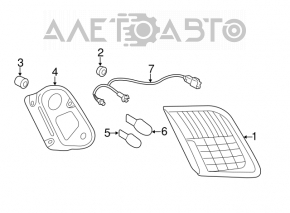 Left inner trunk lid light for Toyota Camry v40 07-09 hybrid