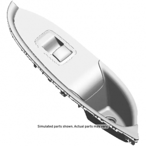 Front right window lift control trim Chevrolet Malibu 16- gray with chrome molding, chrome defect