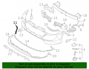 Front bumper molding right Hyundai Sonata 20- SE chrome