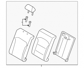Rear seat row 2 upper left side Hyundai Elantra AD 19-20 black cloth