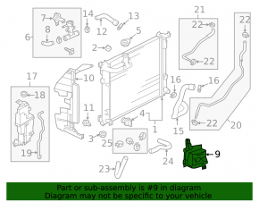 Right radiator deflector Nissan Versa Note 13-19 side