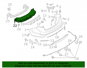 Rear Bumper Absorber Ford Fiesta 14-19 Rest 4d