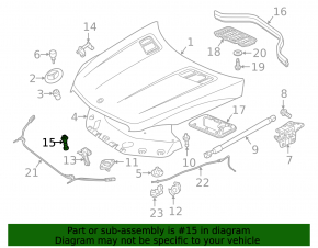 Left hood bumper for Mercedes GLS-class X166 13-19 on the hood