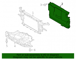 Upper radiator deflector Hyundai Kona 19-23 EV