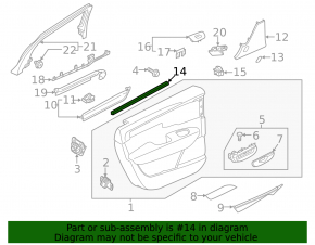 Rear left inner glass seal Volvo V90 17-22 usa