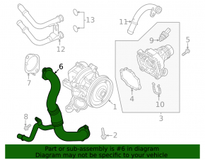 Volvo XC60 22-26 B6 Engine Cooling System Pipe