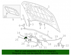 VW Atlas 21-26 hood release handle