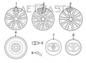 Spare tire space saver Toyota Avalon 13-18 R17 155/70