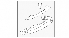 External rear left door handle assembly for Audi A6 C7 12-18, keyless, with backlight, chrome