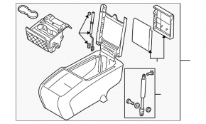 Central console armrest and cup holders Audi Q7 4L 10-15 cloth black