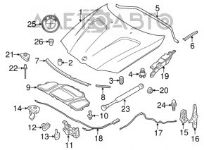 Hood Release Cable Front BMW X3 F25 11-17