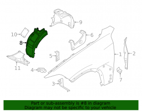 Front left fender liner for BMW X6 G06 20-25