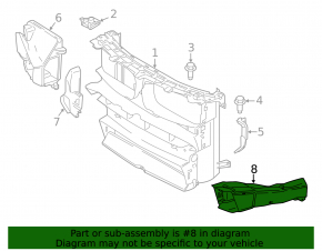 BMW X5 F15 14-18 M front bumper air duct, left, rear