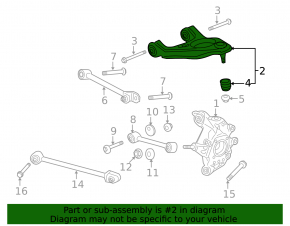 Upper rear left arm Acura TLX 15- with ball joint