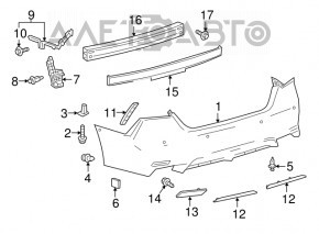 Lower molding rear bumper left Toyota Camry v70 18-24 SE/SXE