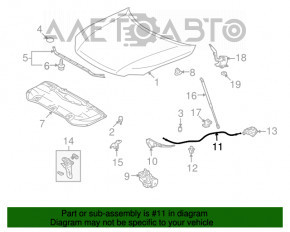 Lexus RX350 RX450h 10-15 Hood Release Cable