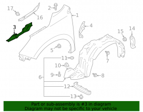Upper Front Left Fender Bracket Subaru Forester 14-18 SJ