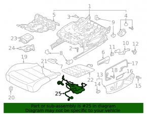 Wiring harness for passenger seat cushion of VW Tiguan 18-21, gray leather, dry-cleanable