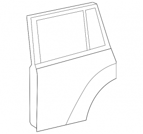 Door bare rear right Toyota Highlander 08-13 blue 8S7, with regular overlay, bumpers
