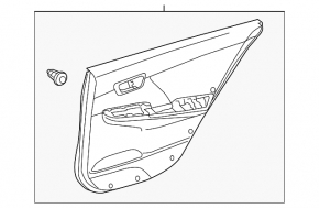 Rear left door panel for Toyota Camry v50 12-14 USA, gray
