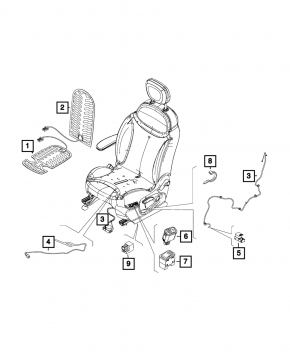 Fiat 500L 14-20 rear left headrest, black cloth