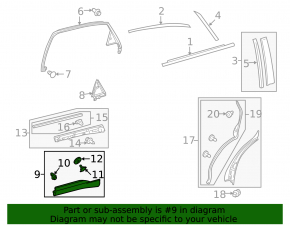 Lexus RX450h 10-15 Hybrid Lower Outer Door Trim with Chrome
