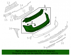 Bare rear bumper upper part Audi Q5 80A 21-24 for 6 parking sensors