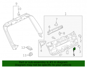 Audi Q5 80A 18-24 black center lower trunk lid trim plug