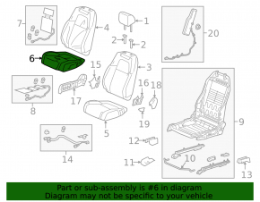 Honda CRV 17-22 passenger seat without airbag, manual, black cloth