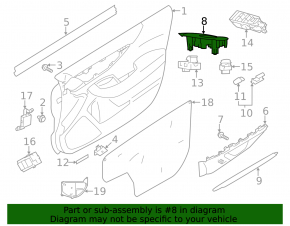 Front right window lift control trim Subaru Forester 19- SK, black, structure
