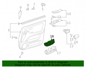 Front right window lift control for Lexus RX300 98-03 with trim