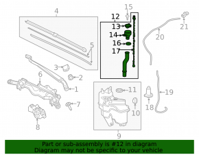 Toyota Prius 50 Prime 17-19 Windscreen Washer Reservoir Neck 2 Parts Without Cap