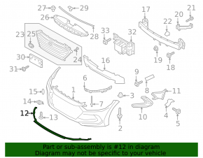 Front bumper lip Hyundai Elantra AD 17-18 Sport