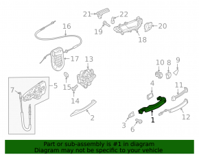 External rear left door handle assembly for Audi Q5 8R 09-17 keyless, with chrome