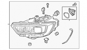 Right front headlight assembly for Audi A3 8V 17-20 LED