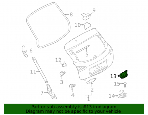 Nissan Leaf 11-17 trunk lock