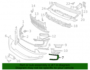 Right front bumper molding for Porsche Macan 22-26 rest.