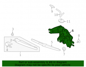Windscreen wiper trapezoid with motor rear Kia Soul 14-19
