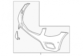 Bare front bumper Mercedes GLC 300/350e 16-19 for parking sensors