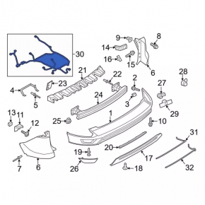 Ford Escape MK3 17-19 rear bumper wiring harness for parking sensors