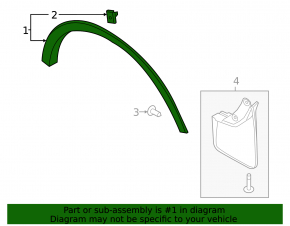 Rear left wing arch trim Ford Escape MK4 23- silver, broken guide