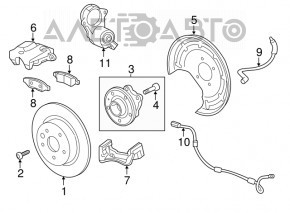 Brake disc rear right GMC Terrain 18-285/12mm