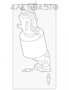 Exhaust manifold with catalytic converter front Honda Accord 13-17 3.5
