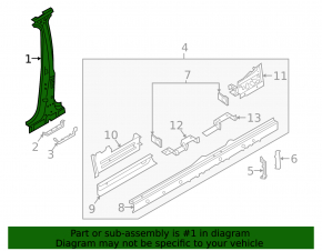Right center pillar of the Audi E-Tron 19-23
