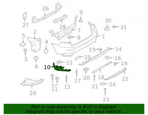 Lower left rear bumper trim for BMW X6 E71 08-14 Without m model
