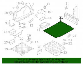 Trunk floor BMW 3 F30 4d 12-18 black, under the net