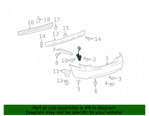 Rear bumper mount triangle right Toyota Camry v40