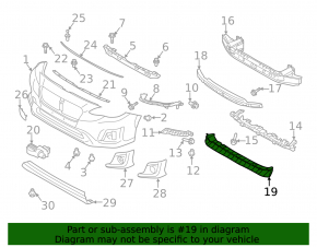 Front Bumper Absorber Lower Subaru XV Crosstrek 18-20