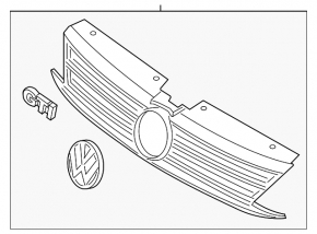 Radiator grill grill VW Jetta 15-18 USA GLI