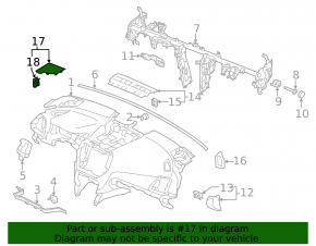 Upper left front panel trim for Subaru Forester 19-24 SK black for speaker